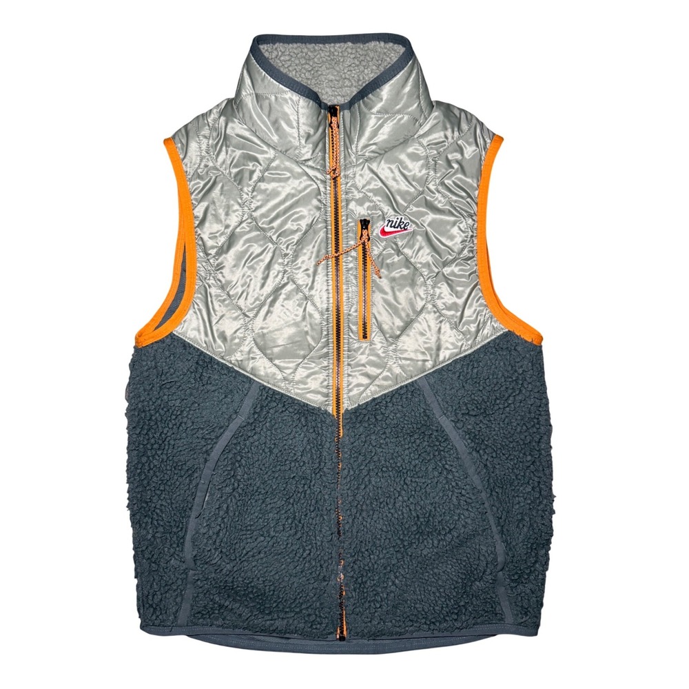 Nike Heritage Hybrid Sherpa Puffer Vest Mens Small Green